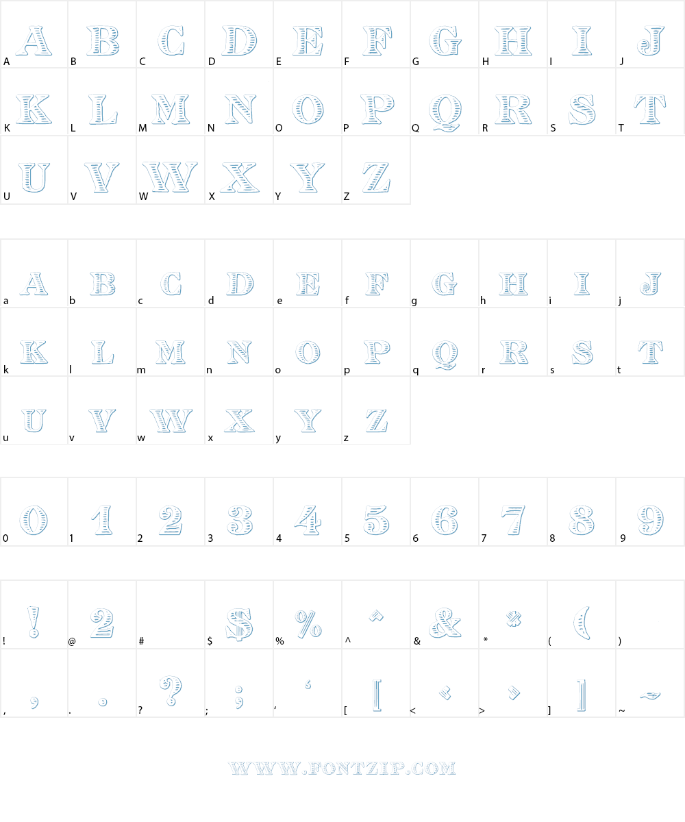 Eingraviert Beveled Font Character